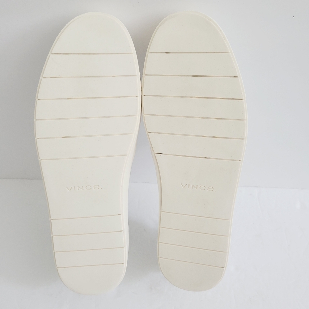 VINCE White Woven Leather Slip On Sneakers Loafer Size 9.5 - Picture 7 of 8